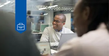 Employees collaborating